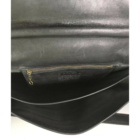 Coach 7205 Vintage Black Leather Briefcase Messenger Bag with Strap -Made In USA - Picture 3 of 12
